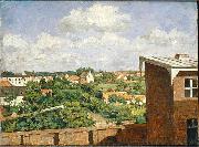 August Jernberg View from Dusseldorf oil on canvas